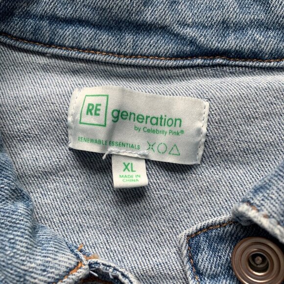 RE Generation by Celebrity Pink Denim Jean Jacket New XL - Picture 3 of 7